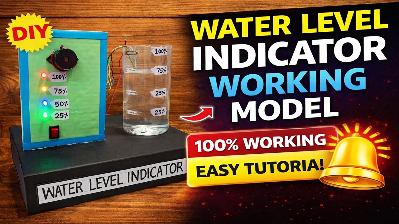 water level indicator with buzzer working model for science project exhibition  - diy | howtofunda