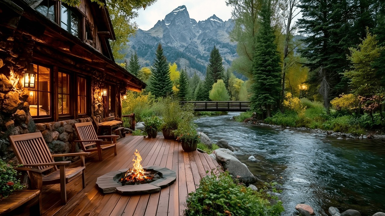 Calming Spring Forest Riverside with Gentle River & Nature Sounds Ambience