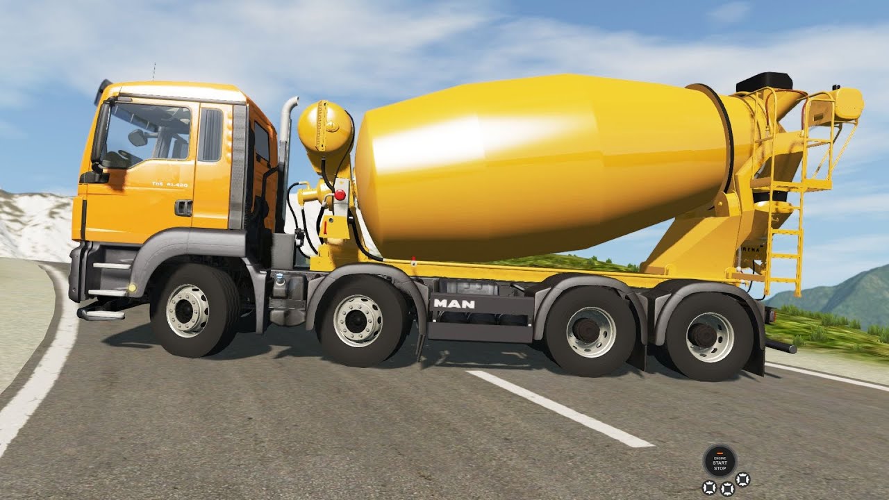 BeamNG Drive - 8x4 MAN TGS Concrete Truck on Mount Danger Part 2