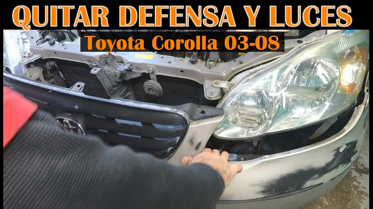 Como quitar defensa y luces delanteras de toyota corolla 03-08 (fascia y faros)