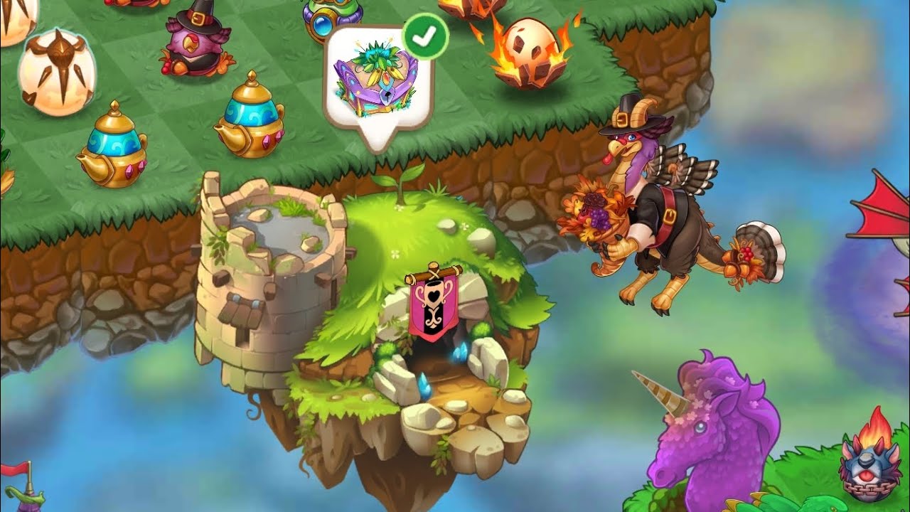 Merge Dragons! - 761 - Сундук Логова, все призы и награды за неделю, Грибные джунгли 3