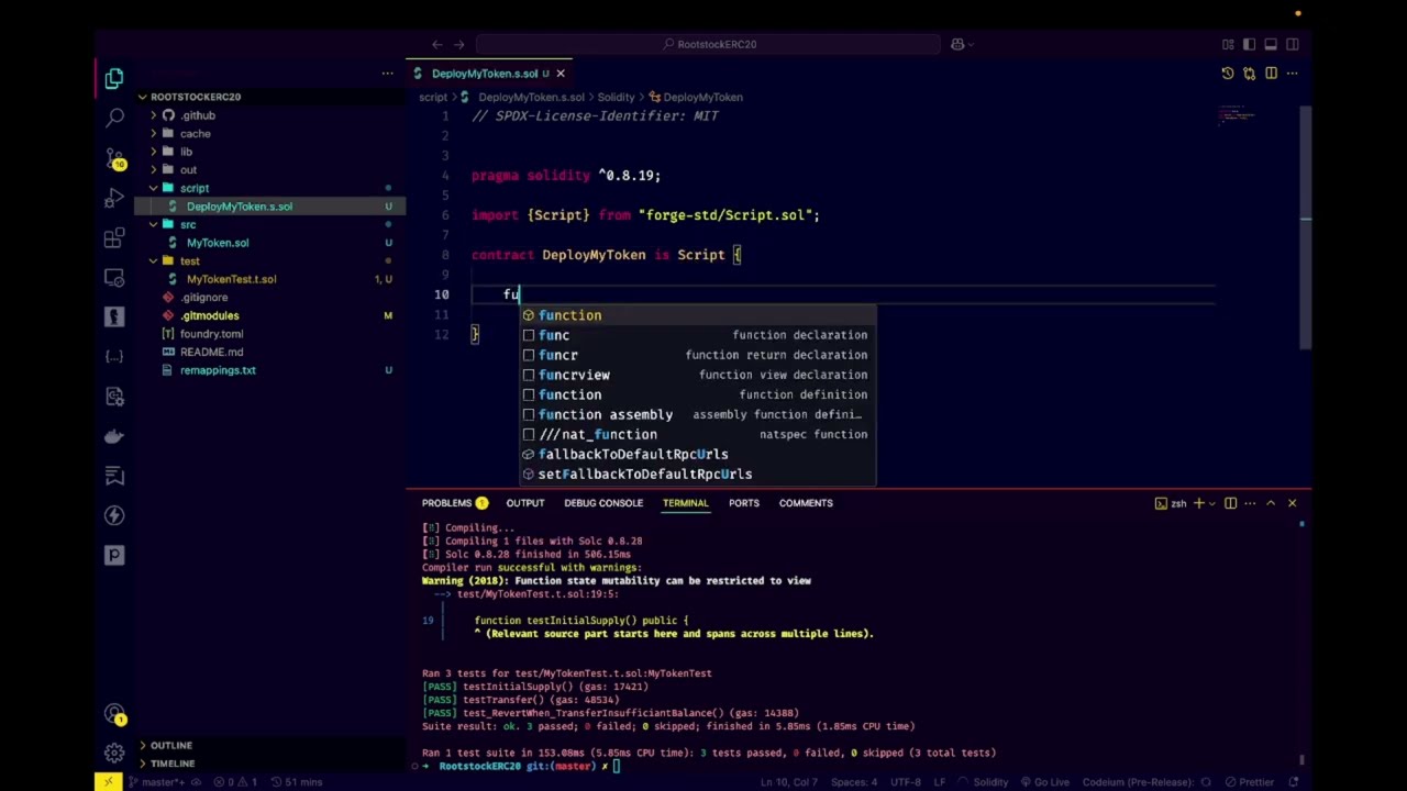 Build, Test and Deploy ERC20 Smart Contract on Bitcoin - Rootstock ERC20 Tutorial.