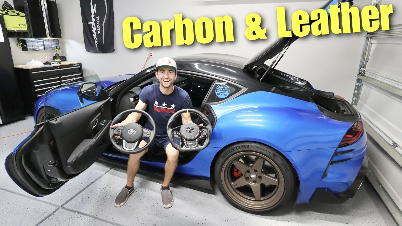 Installing A Custom Carbon Fiber Steering Wheel For My MK5 Toyota Supra!