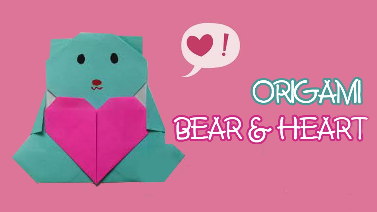Origami Bear and Heart - DIY Paper Bear - Origami Easy