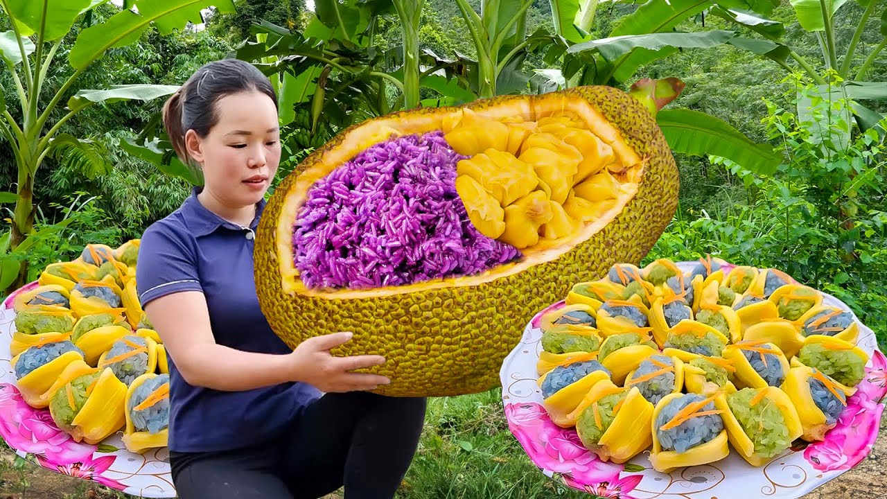 Making JACKFRUIT SEGMENTS STUFFED with STICKY RICE  with Traditional Family Recipe to Sell