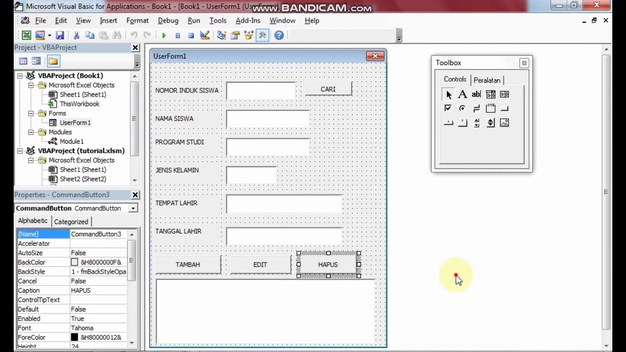 Tutorial Excel || membuat perintah Tambah edit hapus dan pencarian di vba excel