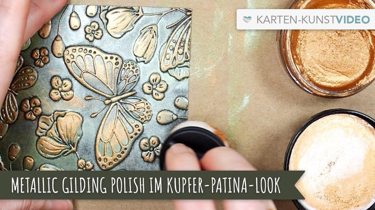 Karten Kunst Quick Card Friday #76 – Schmetterlinge mit Metallic Gilding Polish