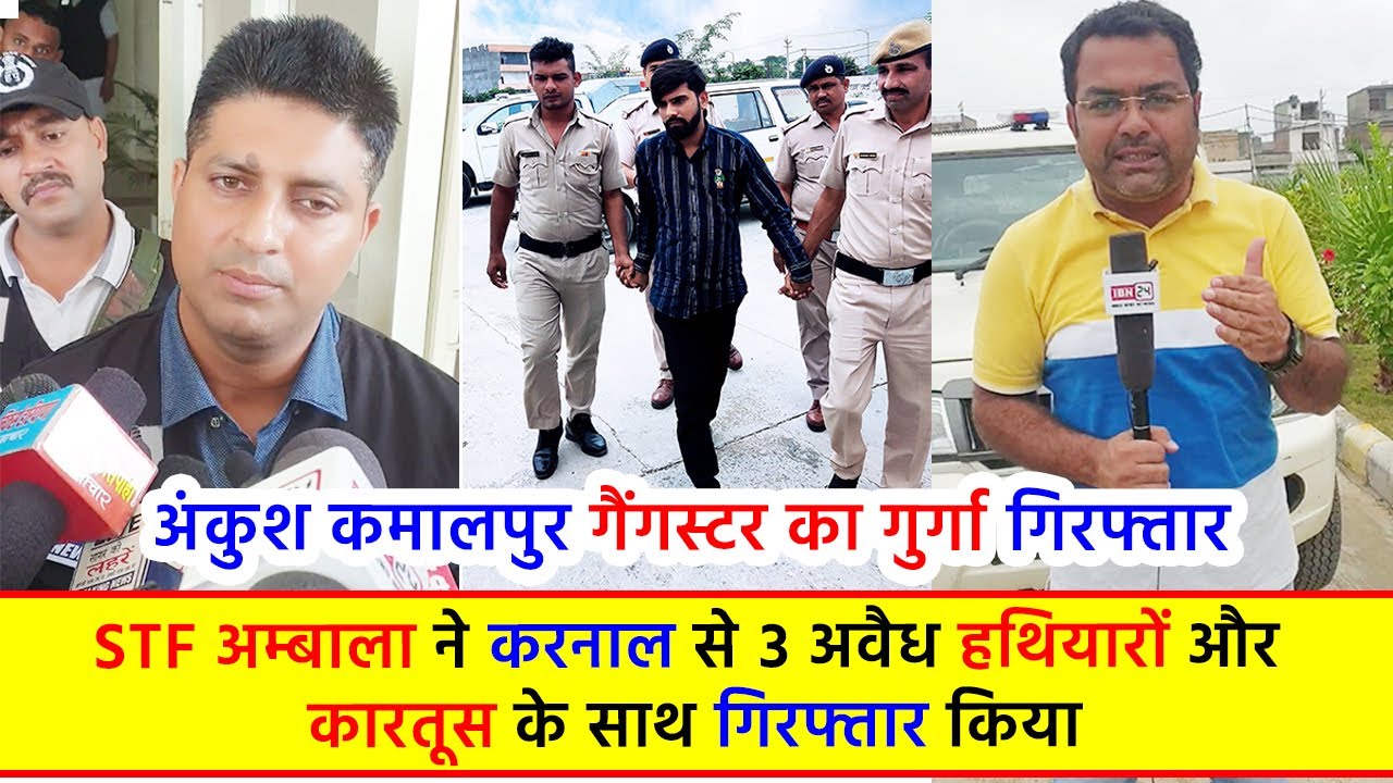 अंकुश कमालपुर गैंगस्टर का गुर्गा गिरफ्तार, STF अम्बाला ने करनाल से 3 अवैध हथियारों और कारतूस