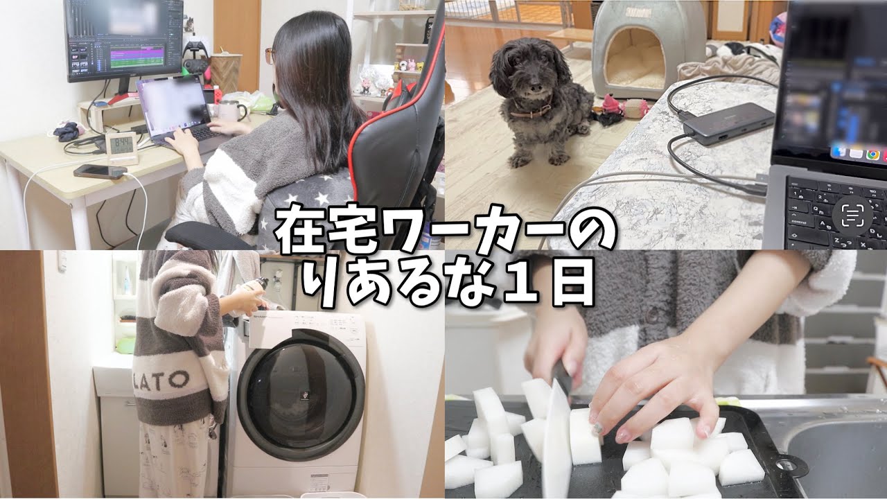 在宅ワーカーのりあるな1日🏠毎日こんな感じです☁️