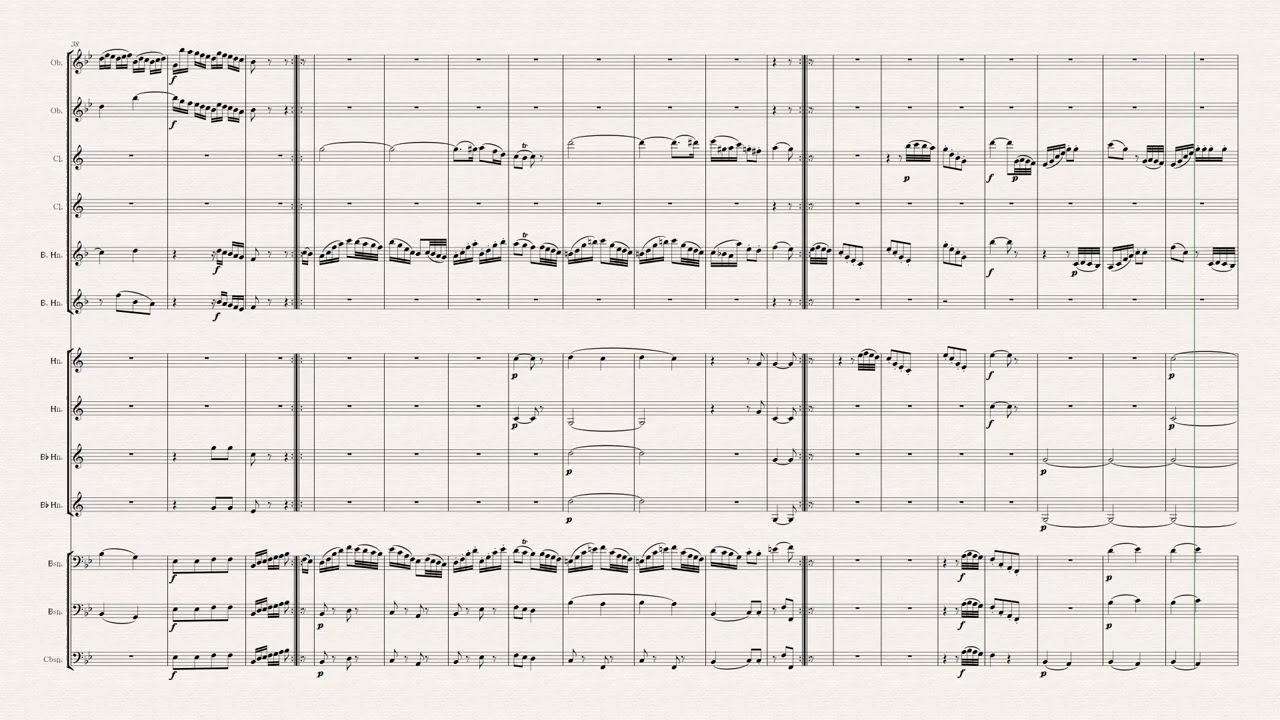 MOZART : Serenade No.10 Gran Partita -  VI Thema mit Varistionen  (NOTE PERFORMER 5 & Sibelius8 )