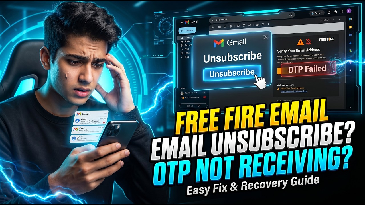 Free Fire OTP Not Receiving? Gmail Unsubscribe Problem Fix 2026 | Garena Email Solution