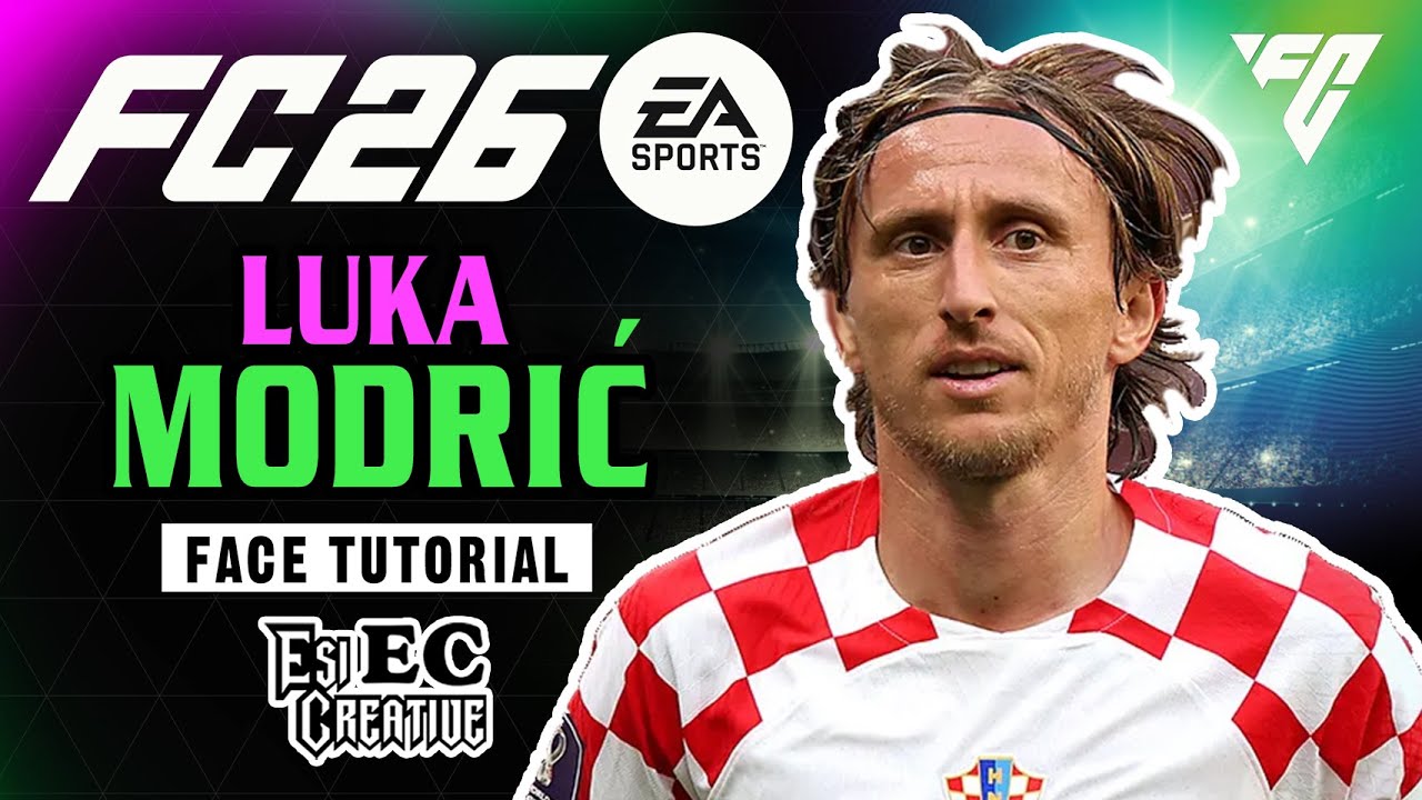 Лука Модрич лицо учебник создание EA FC 26 клубы и карьера мод.