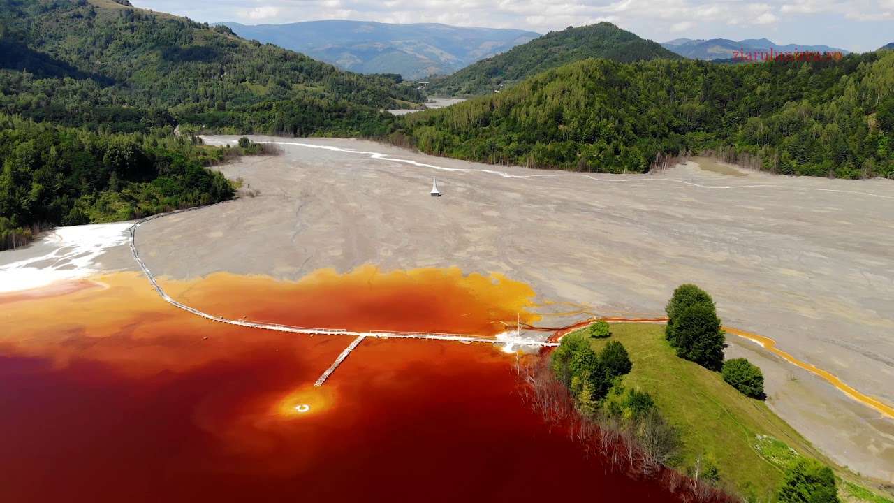 Video, Iazul sau lacul de decantare de la Valea Sesii, Rosia Poieni, comuna Lupsa