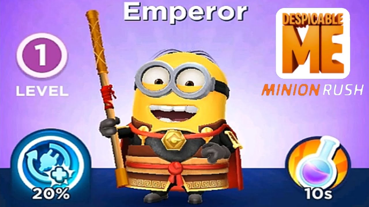 Minion rush unlock new rare costume Emperor minion gameplay walkthrough android ios pc