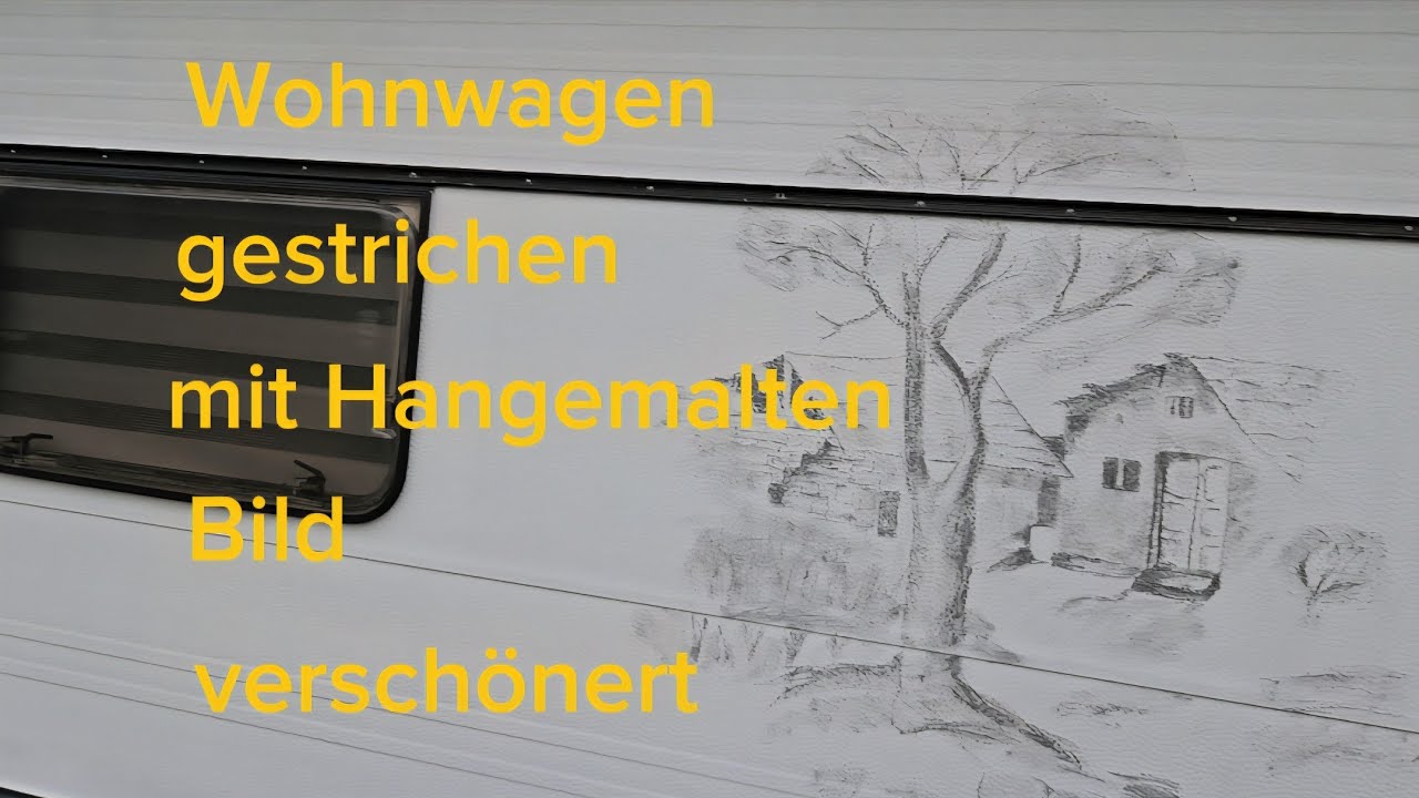 Campingplatz /Wohnwagen gestrichen/ Bild gezeichnet 