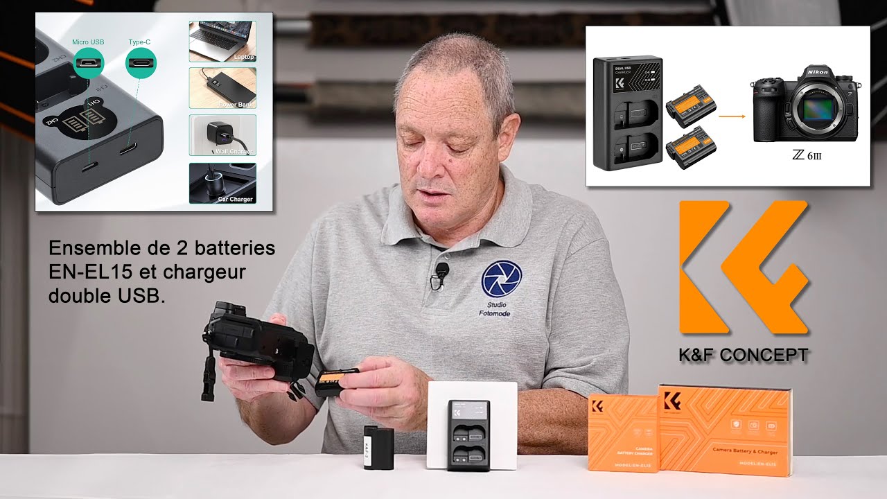 K&F Concept EN-EL15 et chargeur pour Nikon Z6III