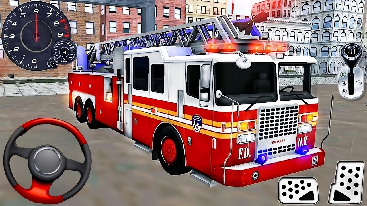 Truck Pemadam Kebakaran Panjang Padamkan Api Besar Kota  - Mobil Balap Simulator Android Gameplay
