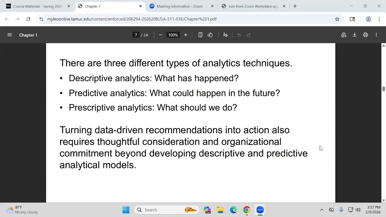 Introduction to Business Analytics