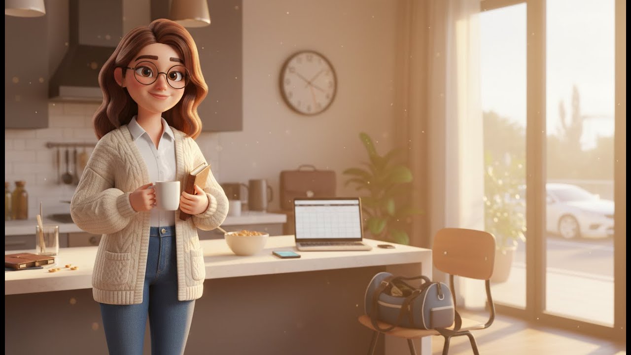 daily simple living calm morning routine with coffee breakfast