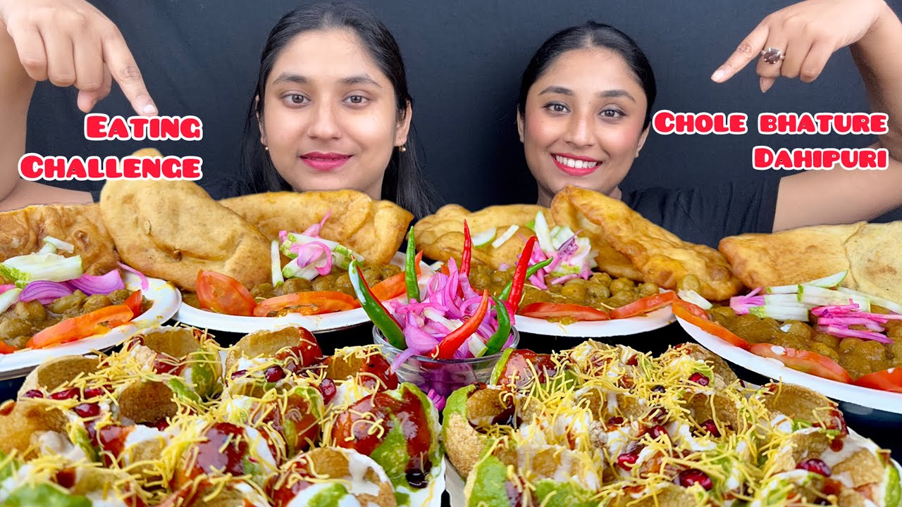 Eating Dahipuri and Chole Bhature Challenge|Food Challenge|Mukbang