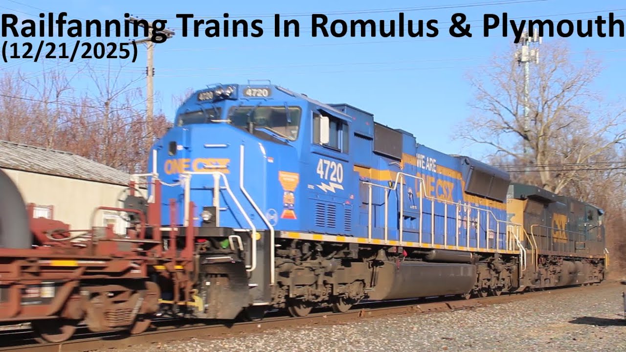 Railfanning Trains In Romulus & Plymouth, MI (12/21/2025)