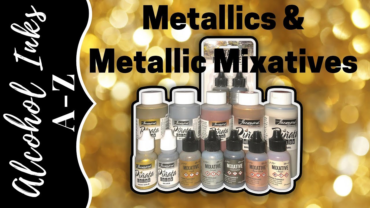 Metallics & Metallic Mixatives: Comparing Ranger & Pinata Gold, Silver, Copper, Pearl