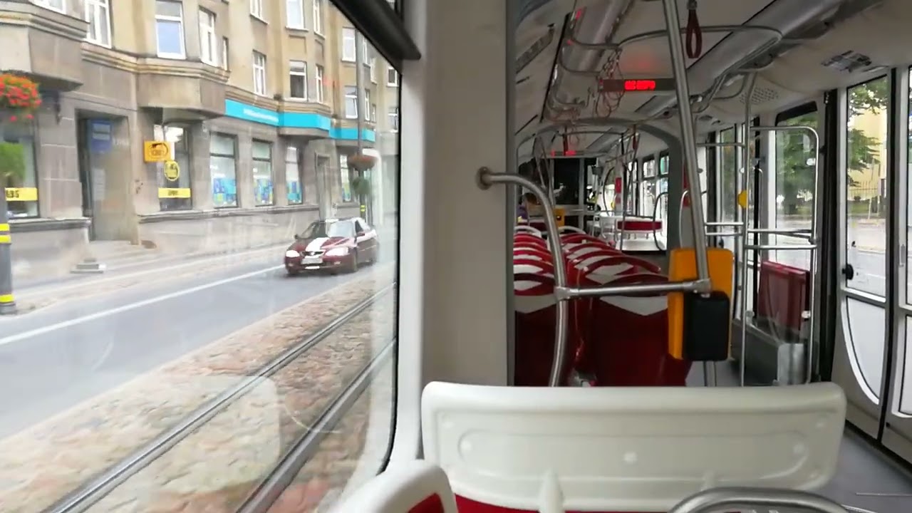 Ride with new tram through Old Liepaja.