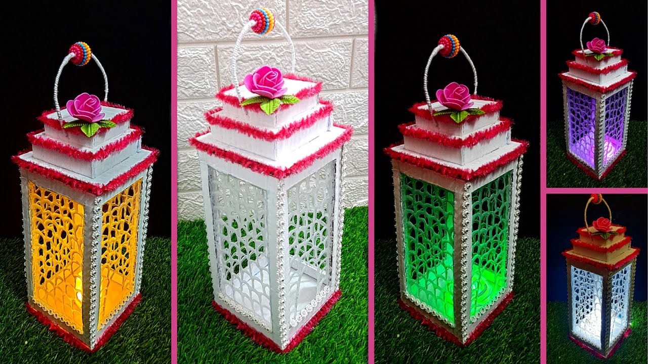 Lantern/Lampshade with Hot silicon Glue at home| DIY Home Decorations Idea