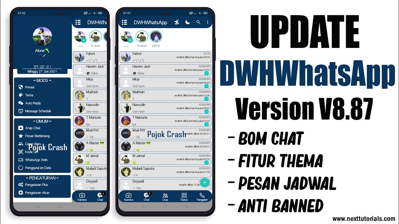 WA M0D Terbaru 2021 || DWHWhatsApp v8.87 Rilis Fitur Paling Keren -Anti Expired!