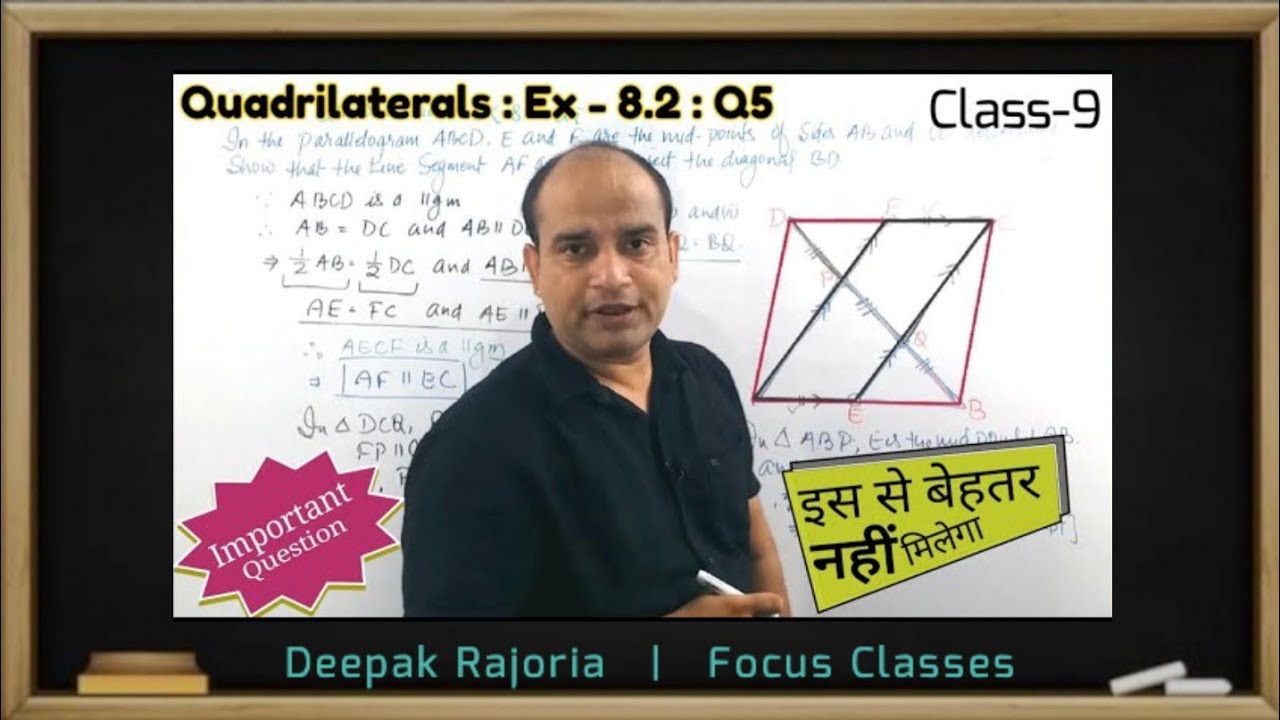 In a parallelogram ABCD, E and F are themid-points of sides AB and CD respectively. Show that the