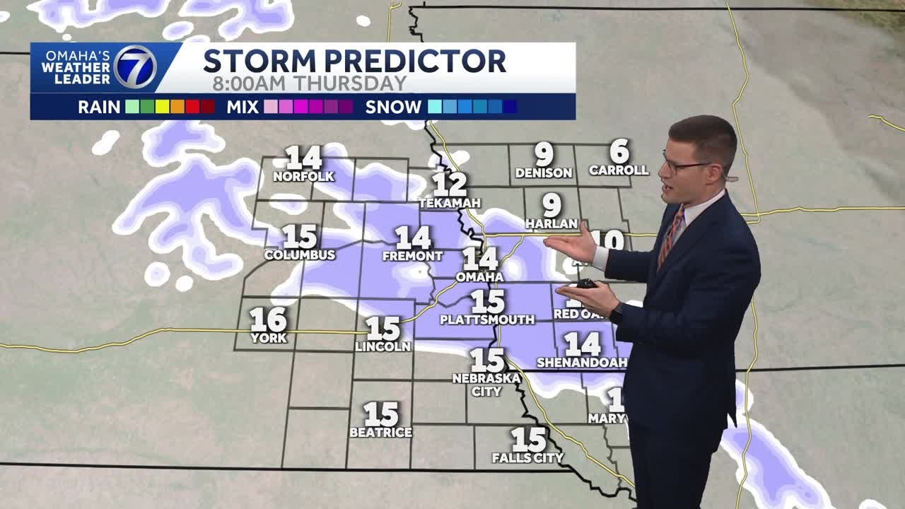 Not as cold Wednesday, snow possible Thursday morning in Omaha area