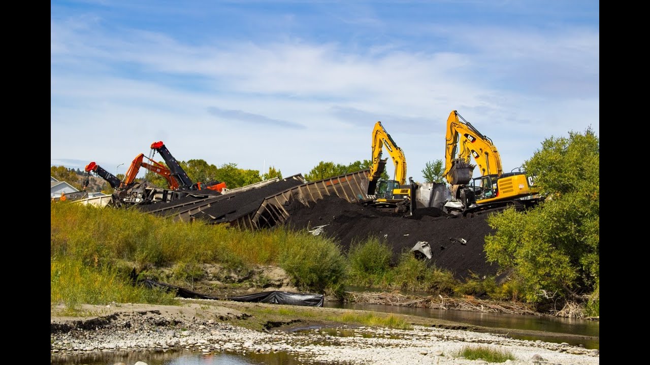 MRL Columbus Montana coal train derailment cleanup