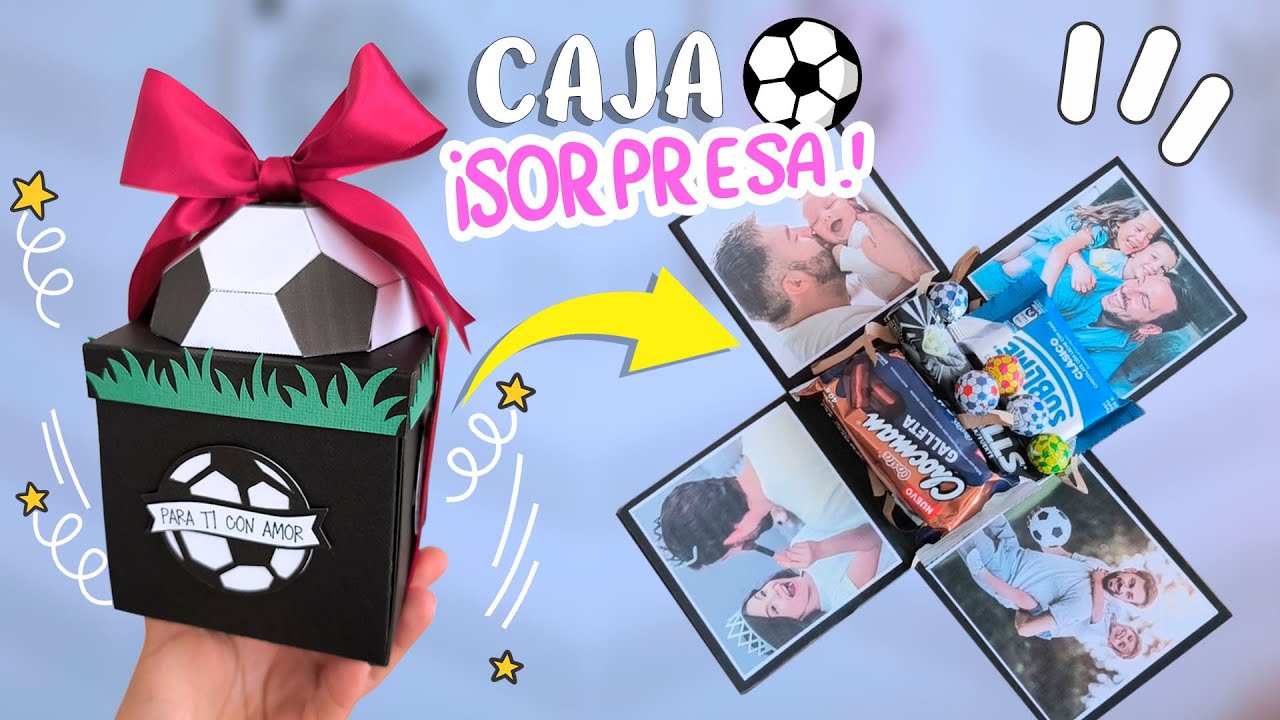 CAJA EXPLOSIVA DE FÚTBOL⚽ Regalo para PAPÁ - plantillas gratis! | Tu Diva Creativa