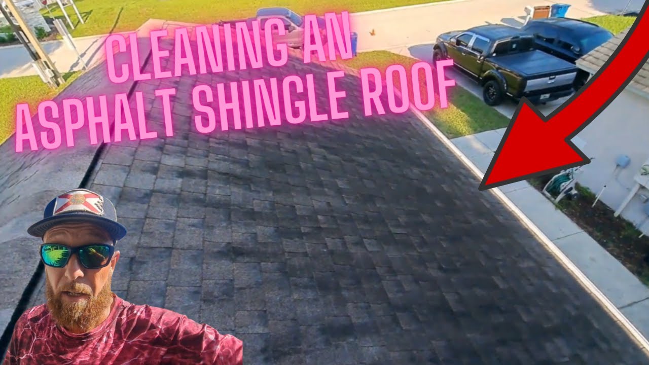 Cleaning an Asphalt Shingle Roof with 6.25% Sodium Hypochlorite – Incredible Transformation!