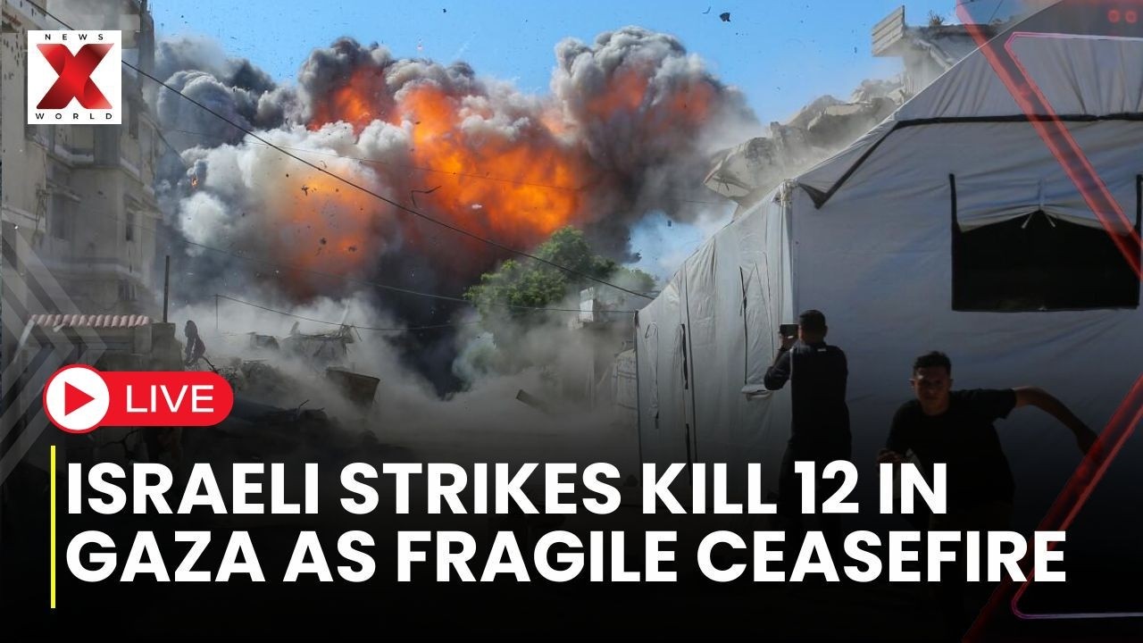 LIVE: Israeli Strikes Kill 12 in Gaza Despite Fragile Ceasefire, Family Among Victims | NewsX World