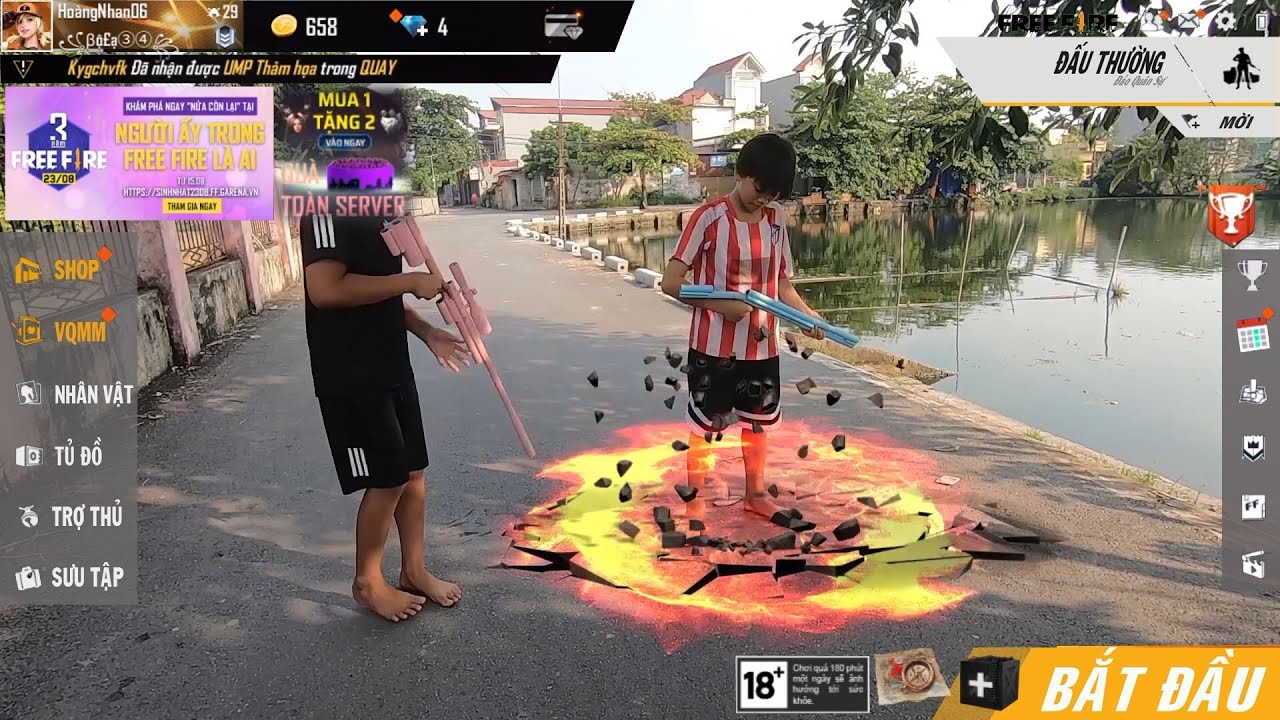 Trận chiến nguy hiểm 6 || Free Fire ngoài đời thật