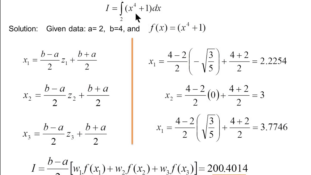 Problems on Gauss-Quadrature 2-point and 3-point formula by Keshav Jadhav