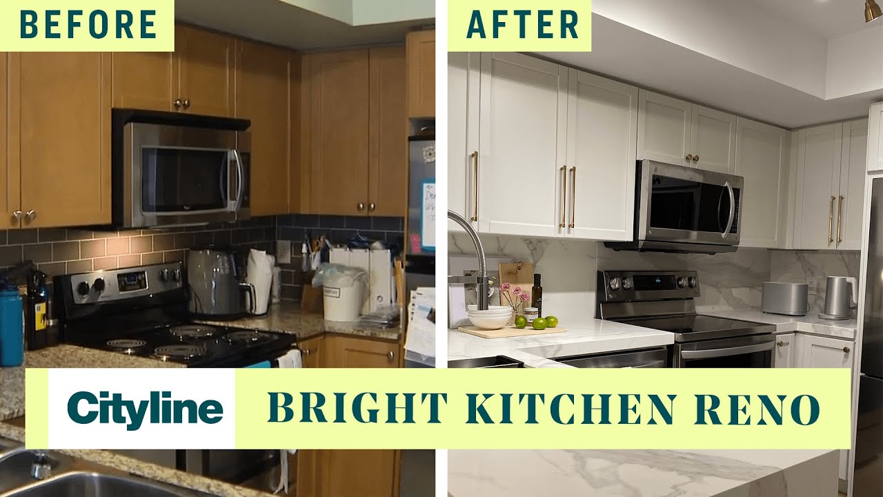 A dark kitchen gets a transformative light and bright makeover