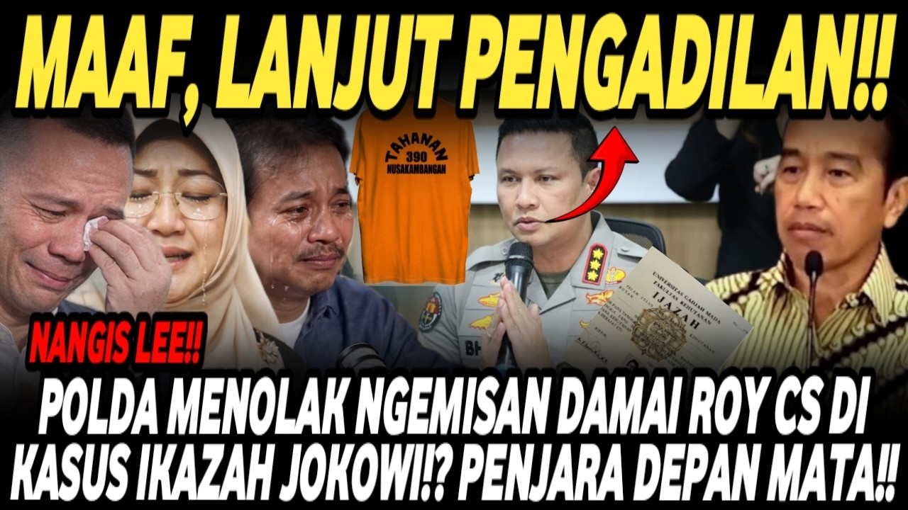 RISMON MENJARIT NANGIS SETELAH POLDA MENOLAK PERMINTAAN DAMAI ROY SURYO CS DI KASUS IJAZAH JOKOWI ?!