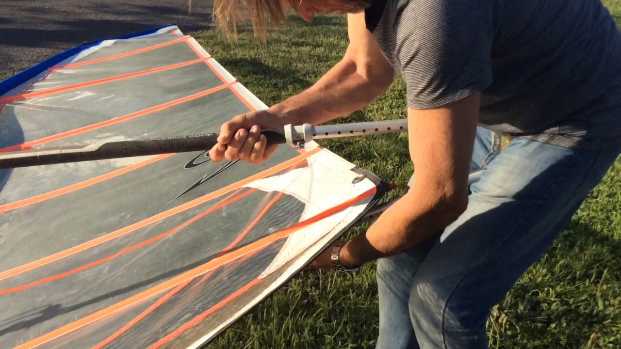 Montaje de la vela de windsurf