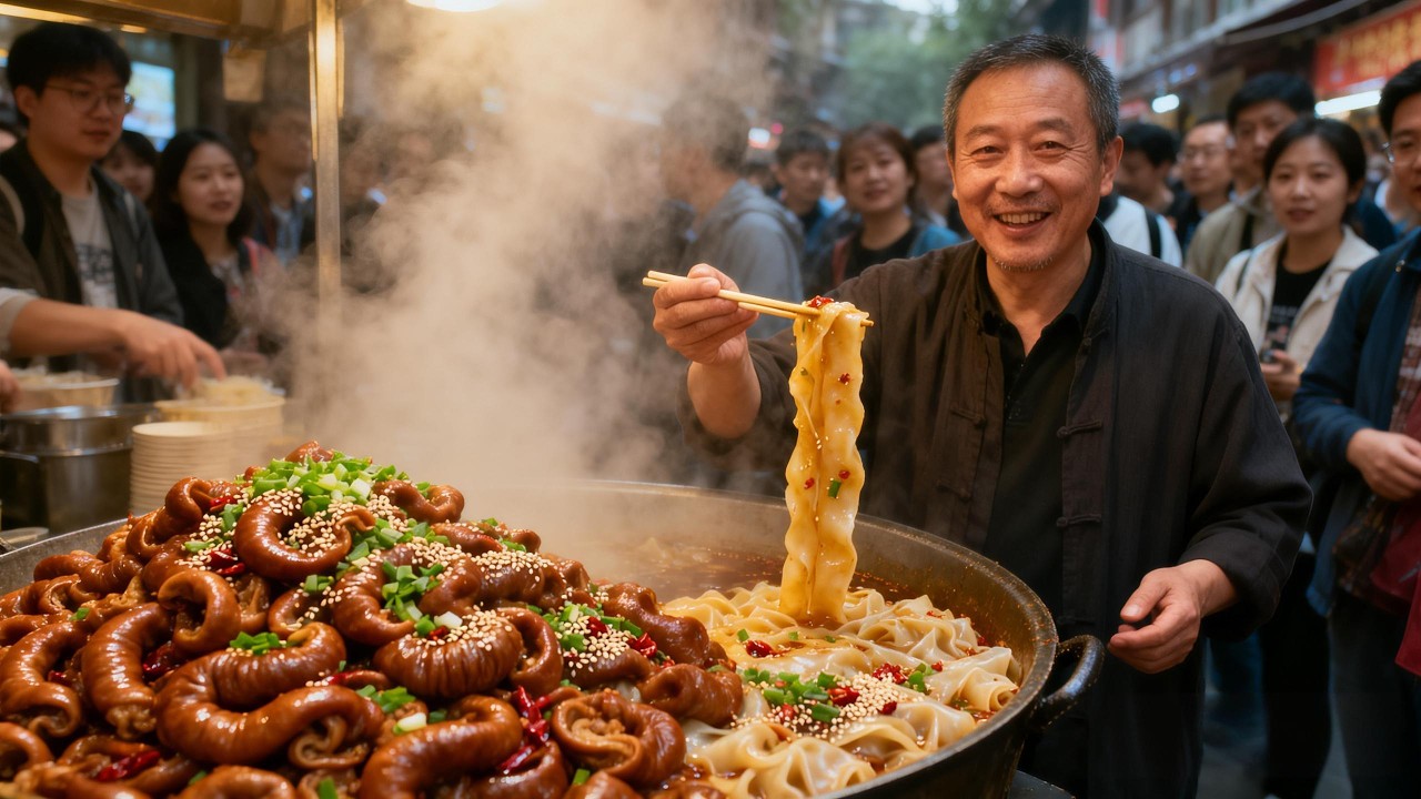 四川成都大哥卖肠粉，点菜全靠吼大嗓门成招牌，顾客没坐门外吃！【好食勇哥】