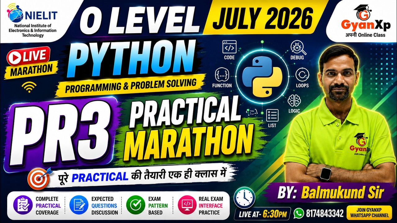 PR3 Python Practical Marathon | PR3 July 2026 | पूरे Practical की तैयारी एक ही क्लास में
