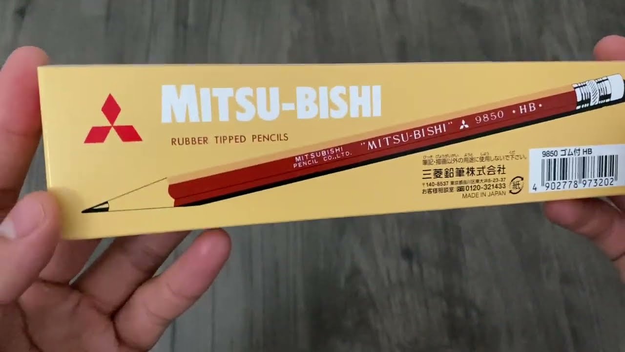 Mitsubishi Pencil pencil with pencil eraser 9850 hardness HB K9850HB Showcase