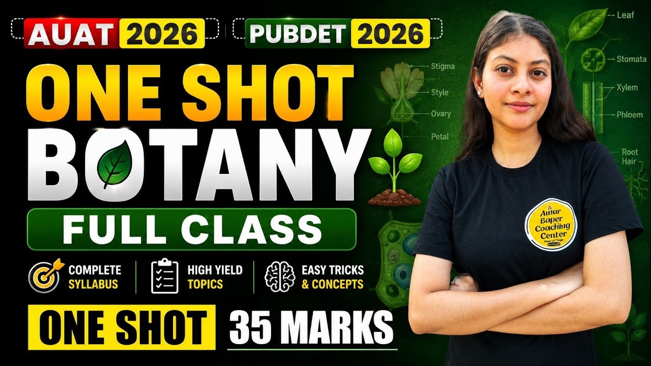 Full Botany One Shot Class By ABC Center Aliah University Admission 2026। AUAT 2026 B.Sc Nursing 