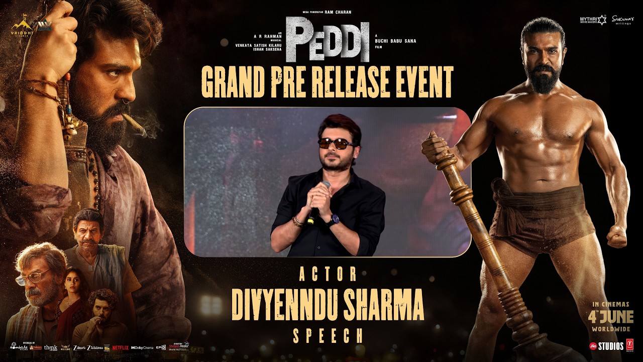 Actor Divyenndu Speech | Peddi Grand Pre Release Event @ Vijayawada | Ram Charan | Janhvi Kapoor