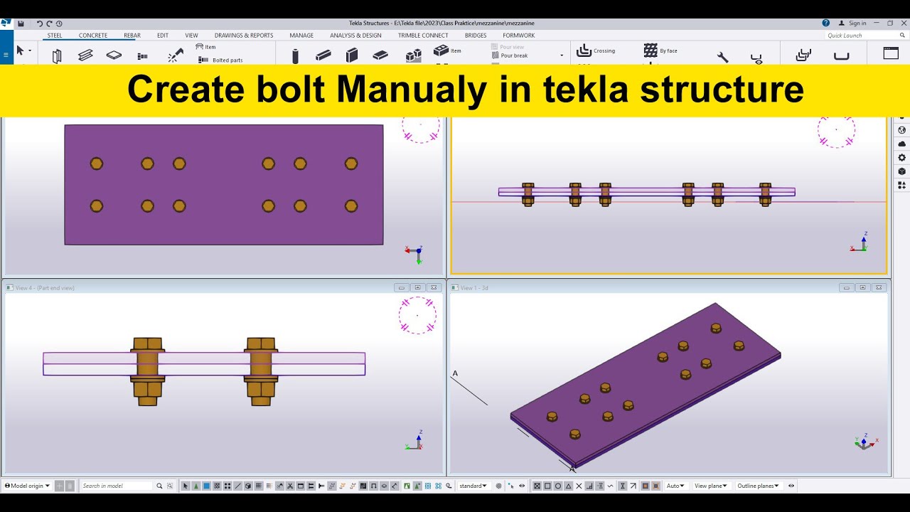 How to create bolt in tekla structure || Engr Maidul || TeklaBD