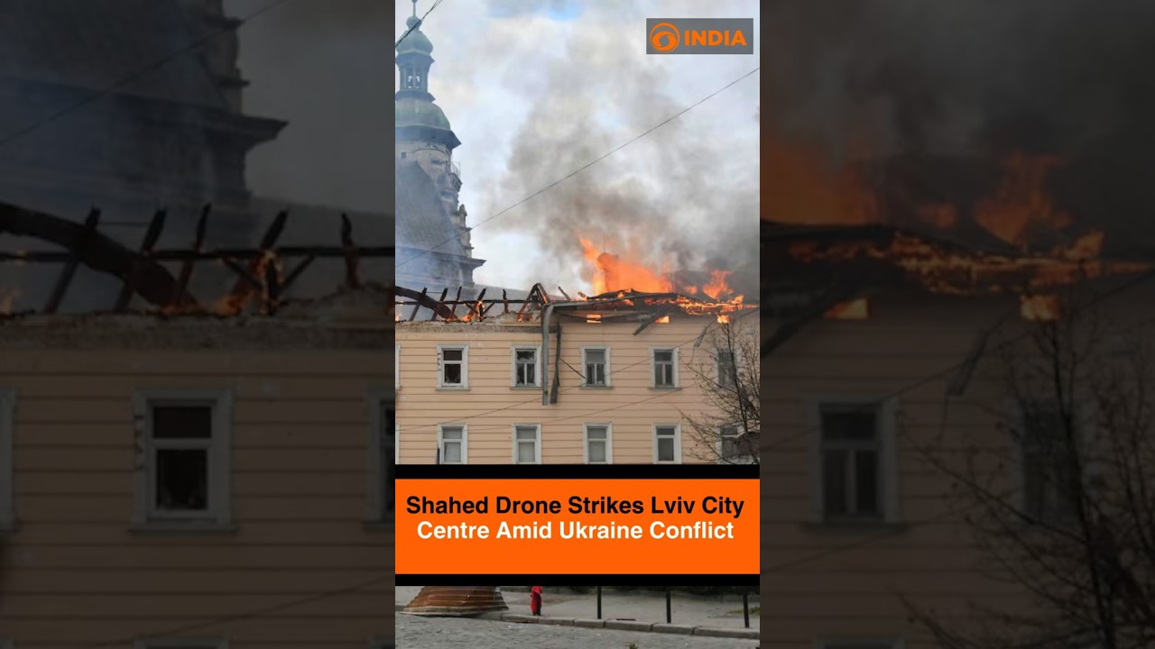 Shahed Drone Strikes Lviv City Centre Amid Ukraine Conflict
