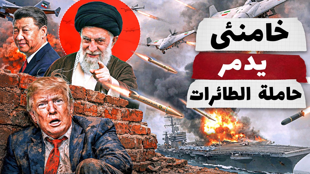 خامنئي يدمر حاملة الطائرات الامريكية والبنتاغون تعلن انسحابها !