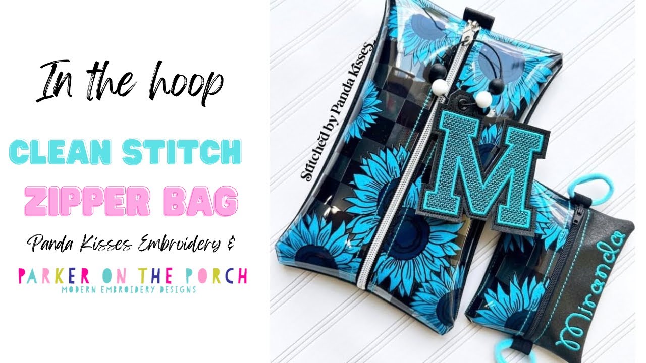 In the Hoop - SIZE #3 CLEAN STITCH CENTER ZIP ZIPPER BAG