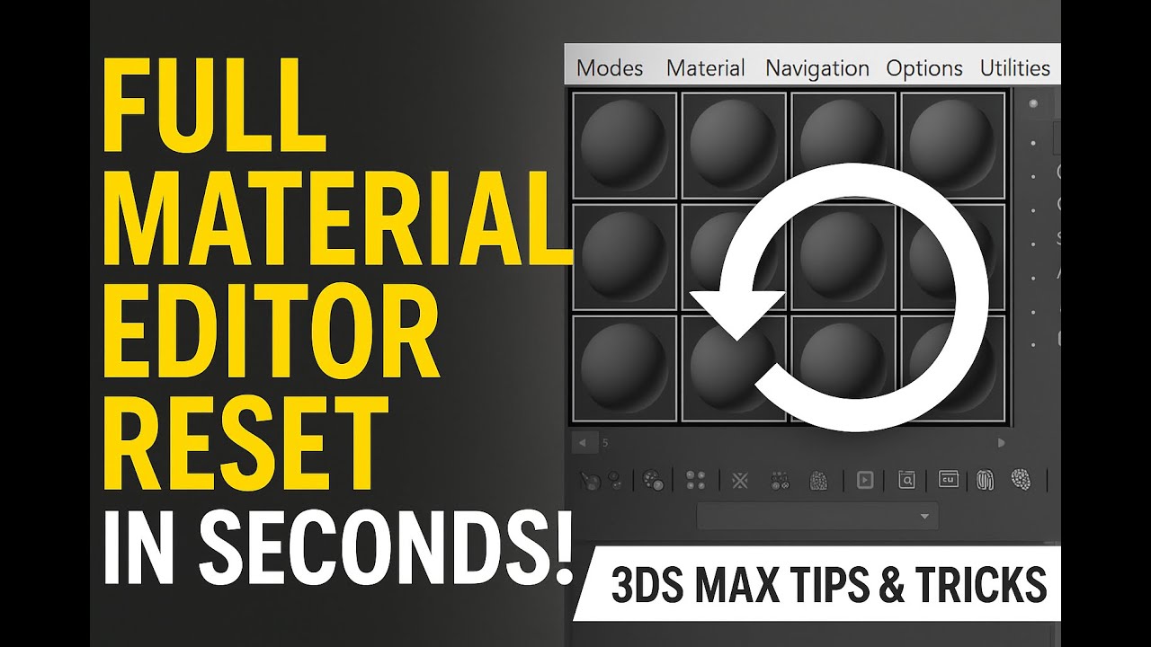 Full Material Editor Reset in Seconds! | 3ds Max Tips & Tricks | kaboomtechx